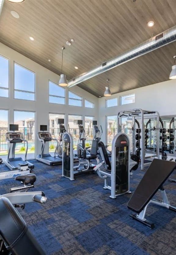cardio and weight equipment in fitness center