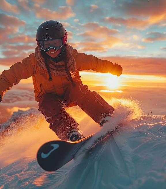 Woman Ice boarding at Wilmington Flats, Utah