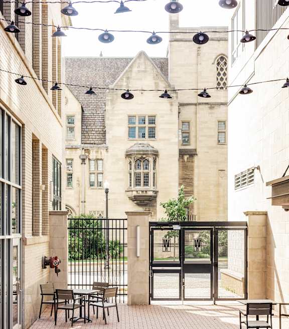 a window with a view of the city at Walnut on Highland, Pittsburgh, PA