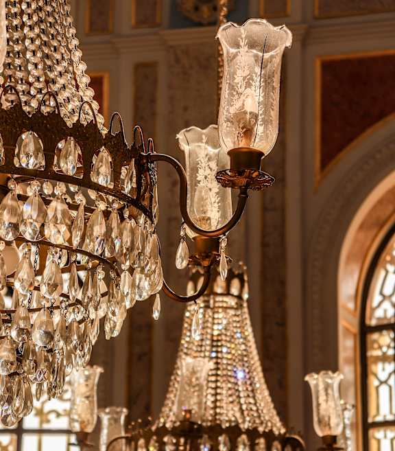 a closer look at the chandelier