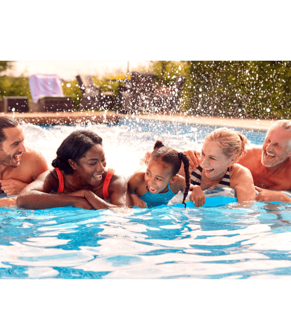 Diverse Friends at Pool