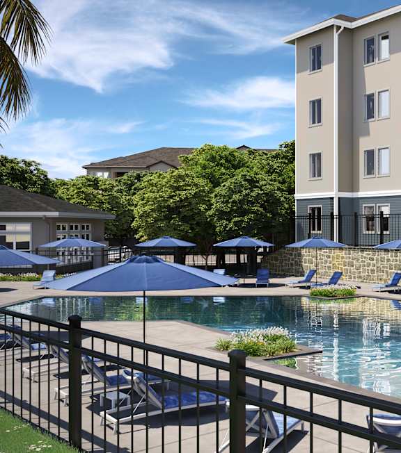 Resort-Style Pool at Carson Crossing Apartments in Austin, TX