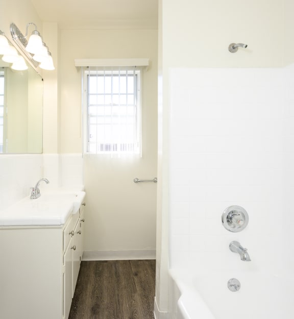 a bathroom with a sink and a bathtub