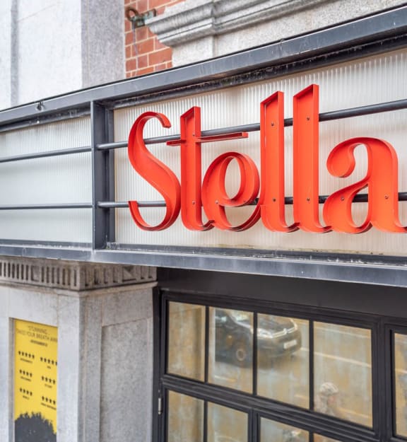 a sign on the front of a store