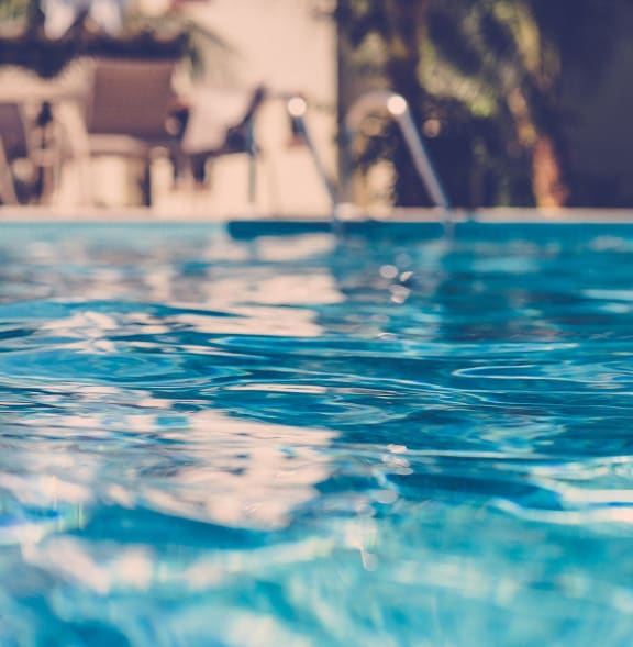 the water in a swimming pool