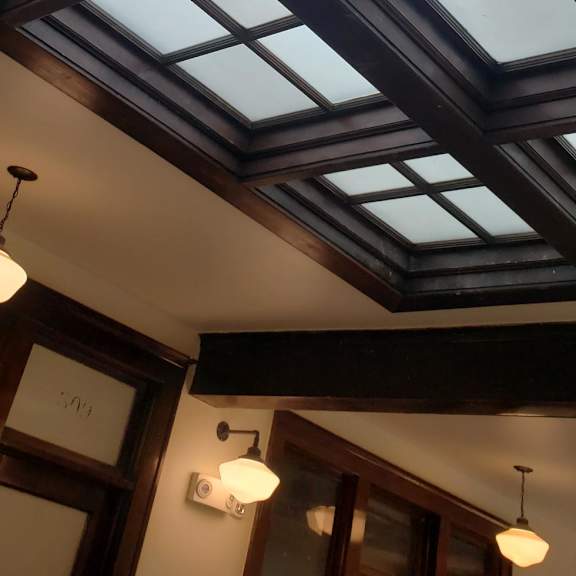 a view of the windows in the ceiling