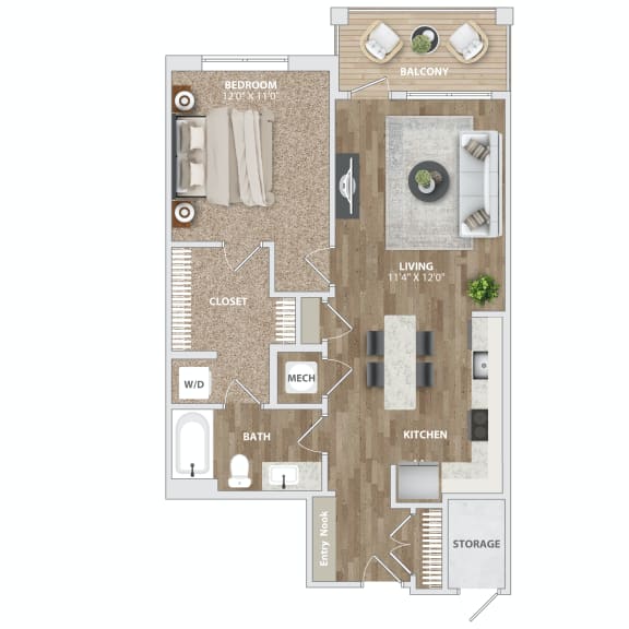 Thumbnail 1 of 11 a 1 bedroom floor plan  503 square feet