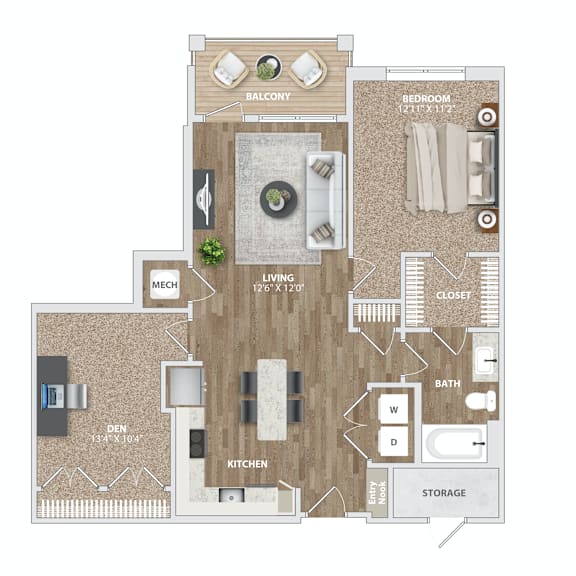 Thumbnail 2 of 2 A floor plan of a house with a living room, kitchen, and bathroom.