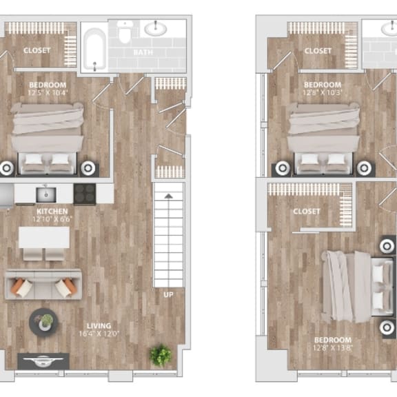 Thumbnail 1 of 2 Allied_3DU-C Floor Plan at Allied Harbor Point, Baltimore, MD