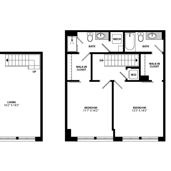 Thumbnail 2 of 2 B1BX Floor Plan at Allied Harbor Point, Baltimore, MD
