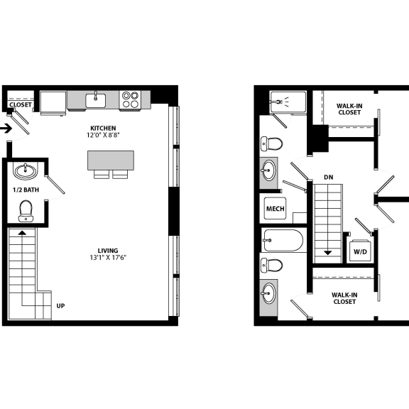 Thumbnail 2 of 2 B2BX Floor Plan at Allied Harbor Point, Baltimore, 21231