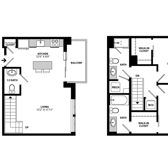 Thumbnail 2 of 2 B4BX Floor Plan at Allied Harbor Point, Baltimore, 21231