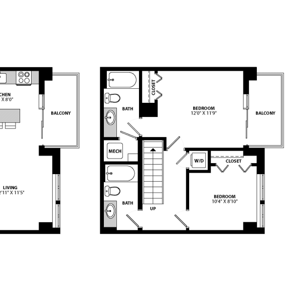 Thumbnail 2 of 2 B8BX Floor Plan at Allied Harbor Point, Baltimore, MD, 21231