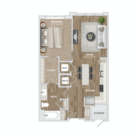 Thumbnail 1 of 6 A211 Floor Plan at Preston Ridge, Cary, NC