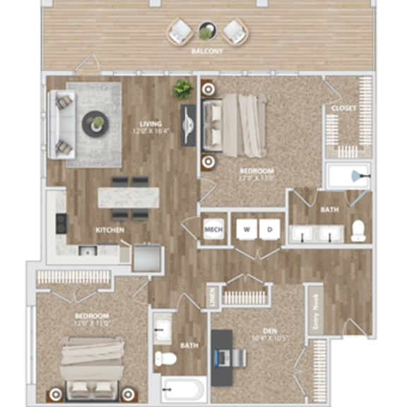 Thumbnail 1 of 2 BD221 Floor Plan at Preston Ridge, Cary, NC, 27513