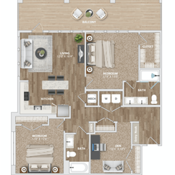 Thumbnail 2 of 2 BD22 Floor Plan at Preston Ridge, Cary, 27513