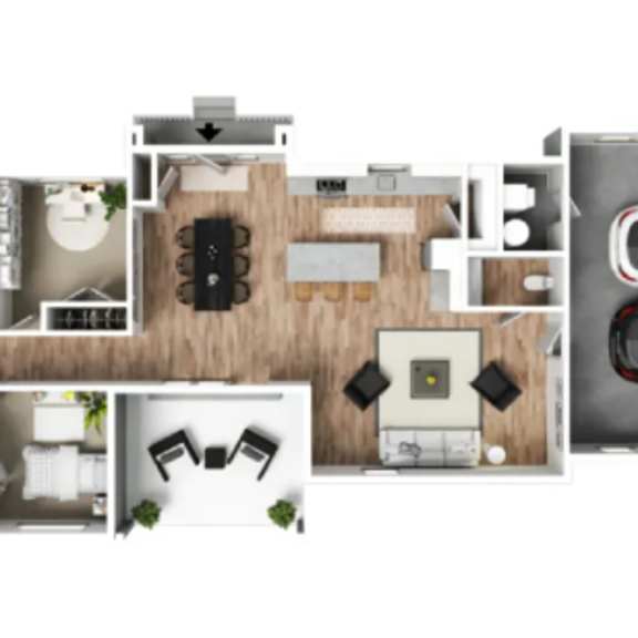 Thumbnail 1 of 3 3Bed 2Bath C Floor Plan at Vaseo Townhomes, Lehi, 84043