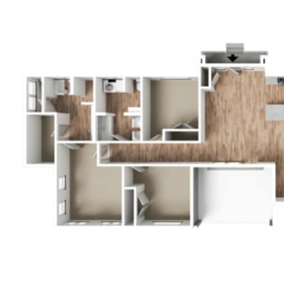 Thumbnail 2 of 3 3Bed 2Bath D Floor Plan at Vaseo Townhomes, Lehi, Utah