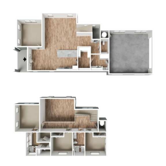 Thumbnail 3 of 3 3Bed 2Bath H Floor Plan at Vaseo Townhomes, Lehi, UT, 84043