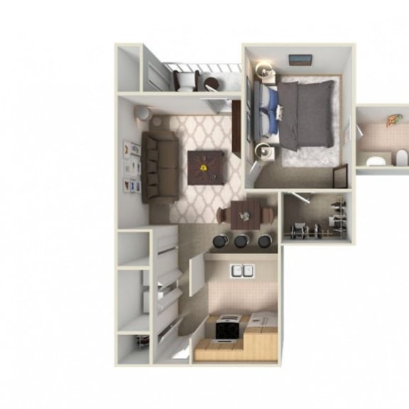 Thumbnail 2 of 2 a furnished apartment with a kitchen and living room