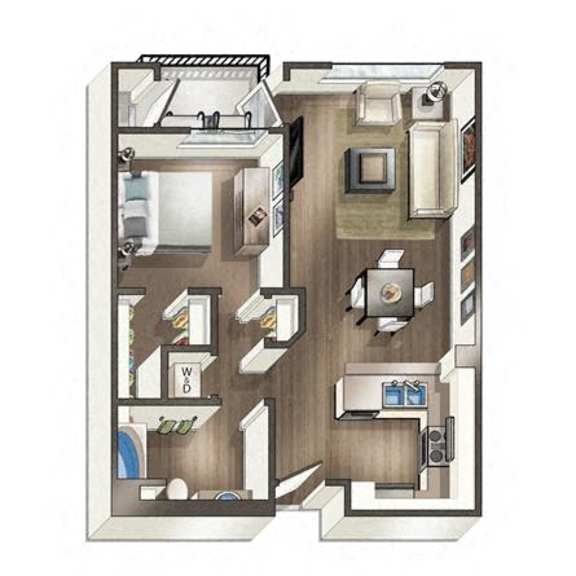 Thumbnail 5 of 9 A floor plan of a house with a kitchen, living room, and bathroom.
