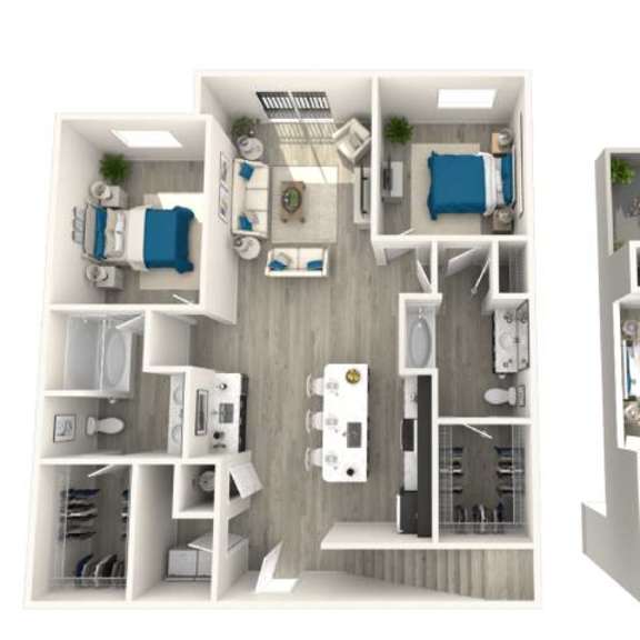 Thumbnail 1 of 2 a floor plan of a room with a bedroom and a bathroom