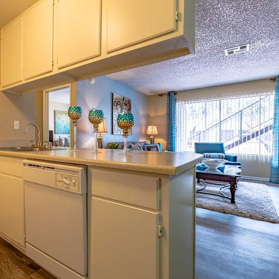 interior kitchen bar at playa vista apartments, pacifica sd management, vegas, nv