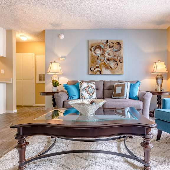 interior living room at playa vista apartments, pacifica sd management nevada