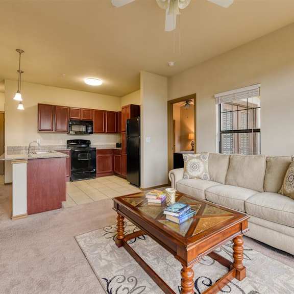 living room at aventine at kessler park, dallas, texas
