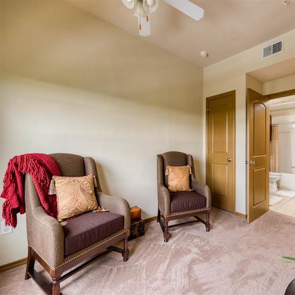sitting area at aventine at kessler park, dallas, tx, 75211