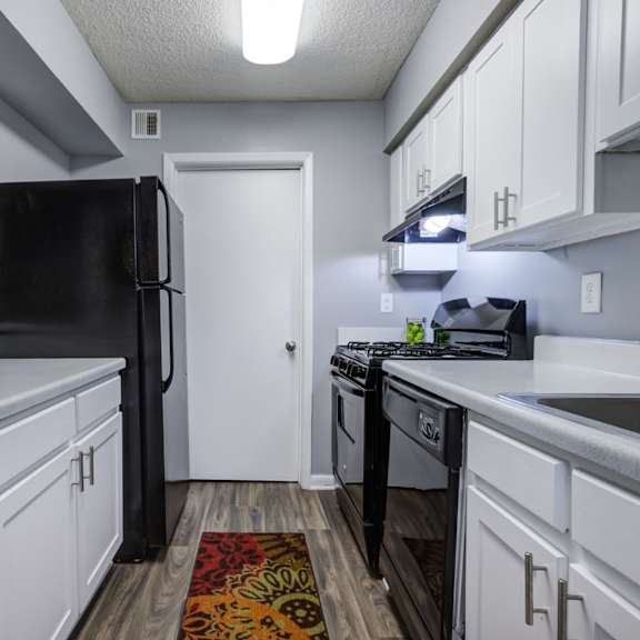 renovated apartment kitchen at laurel oaks, raleigh, nc, 27613