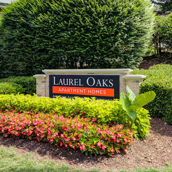 main entrance sign at laurel oaks, north carolina, 27613