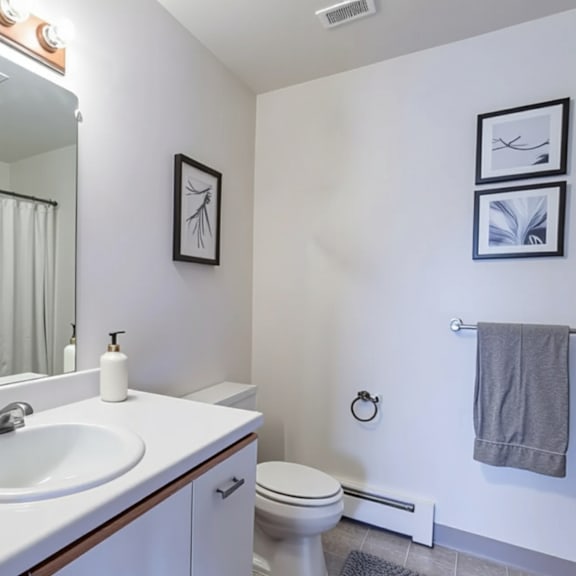 a bathroom with a white sink and toilet.