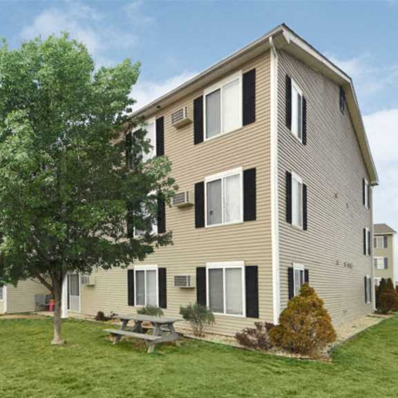 elegant exterior view of property at martin estates apartments, shelbyville, in, 46176