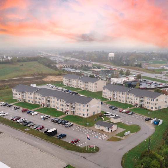 exterior birds eye view at breckenridge estates apartments in lawrenceburg, ky