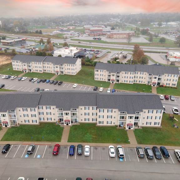 exterior birds eye view at breckenridge estates apartments in lawrenceburg, ky