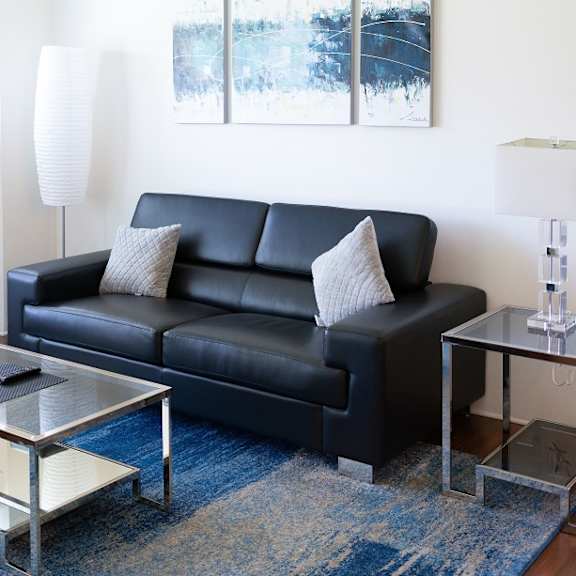trendy living room  at brooks apartments, michigan