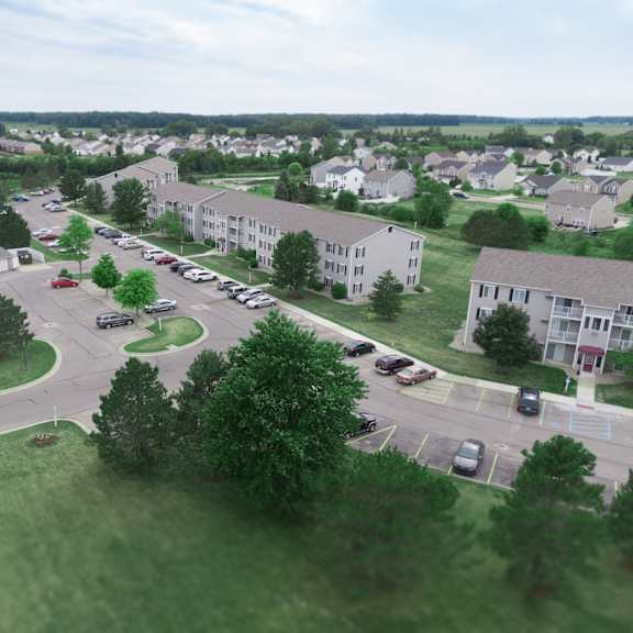 elegant exterior view of property at custer estates apartments, monroe, michigan