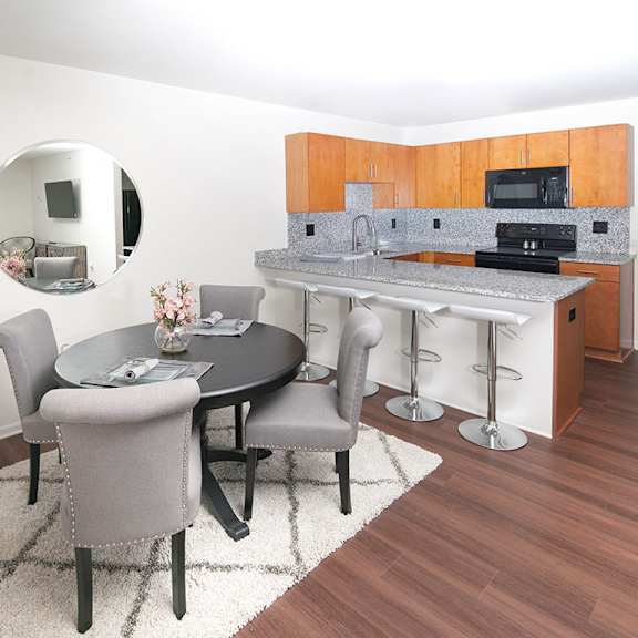 open concept dining area at gray estates apartments, mrd conventional, st clair mi 48079