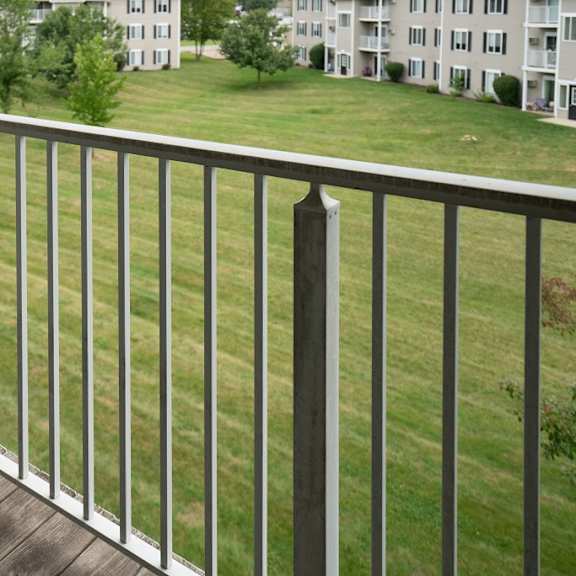 courtyard view from private balcony at kuder estates apartments, mrd conventional, warsaw, 46582