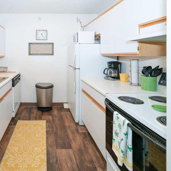 fully equipped kitchen at kuder estates apartments, mrd conventional, indiana