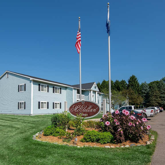 entrance at mcclellan estates apartments, marshall, mi, 49068