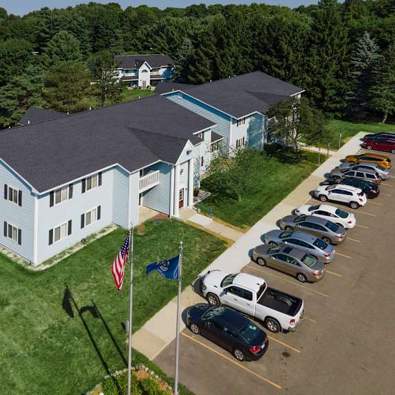 aerial at mcclellan estates apartments, marshall, mi, 49068