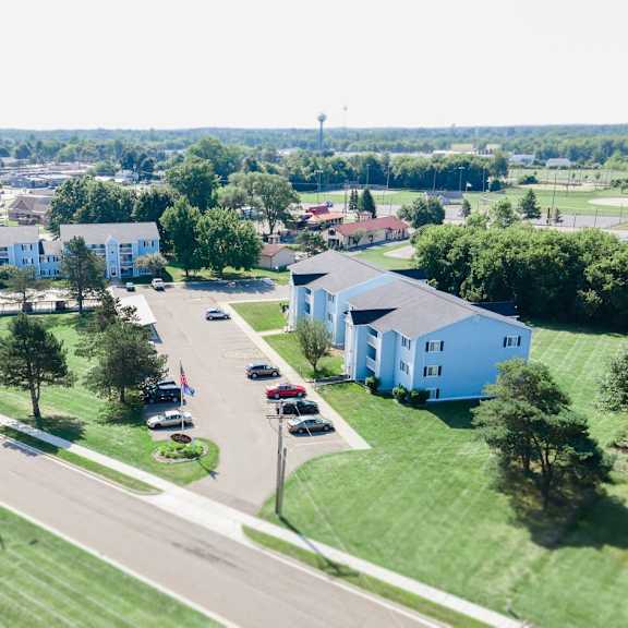 top view at mcclellan estates apartments, marshall, mi