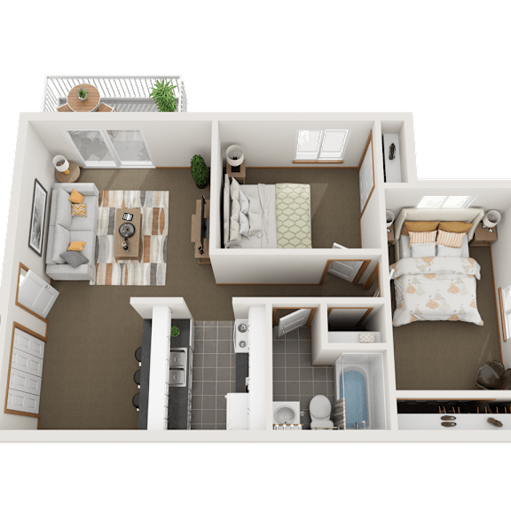 a layout of a bedroom with a bathroom and a living room