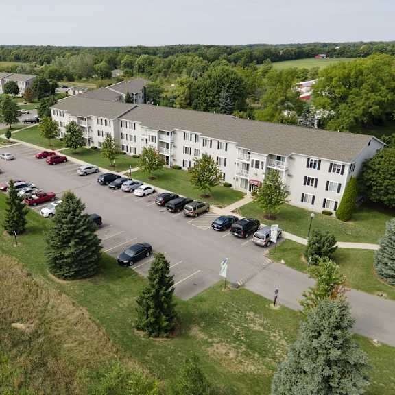 welcoming property sign at nelson estates apartments,1815 raleigh ave, kendallville, in 46755