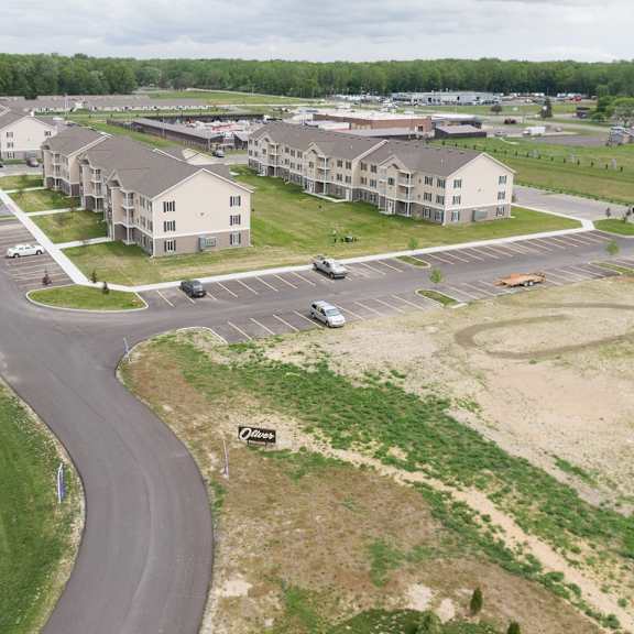 drone view at oliver apartments, michigan