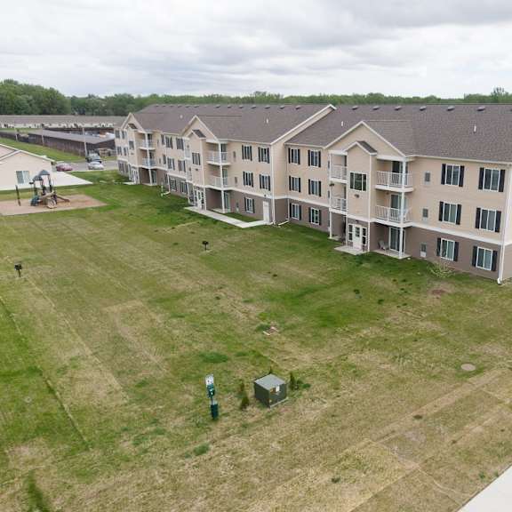 aerial exterior view at oliver apartments, temperance
