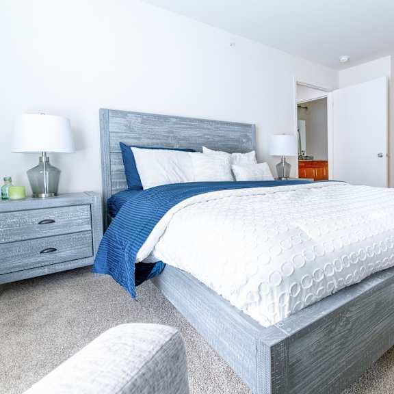 comfortable bedroom at oliver apartments, temperance, 48182