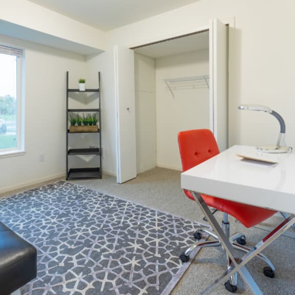 second bedroom at bell estates apartments, michigan, 48131